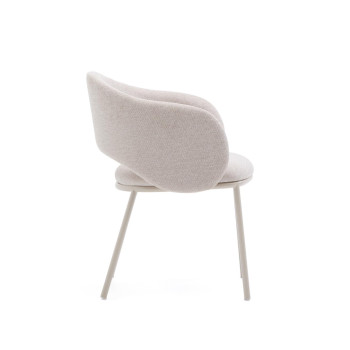 Maina chair in beige with steel legs and beige finish FSC Mix Credit