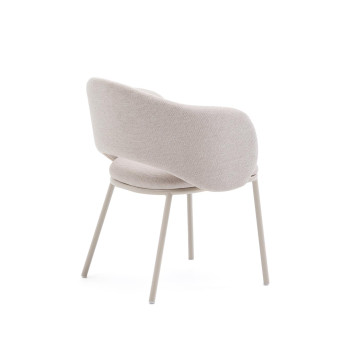 Maina chair in beige with steel legs and beige finish FSC Mix Credit