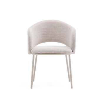 Maina chair in beige with steel legs and beige finish FSC Mix Credit