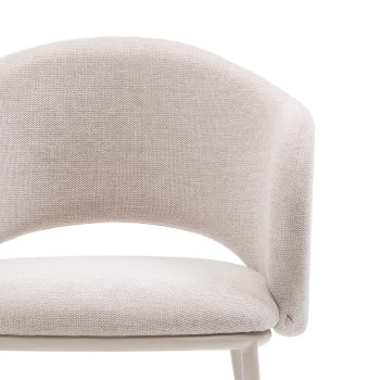 Maina chair in beige with steel legs and beige finish FSC Mix Credit