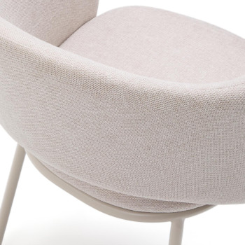 Maina chair in beige with steel legs and beige finish FSC Mix Credit