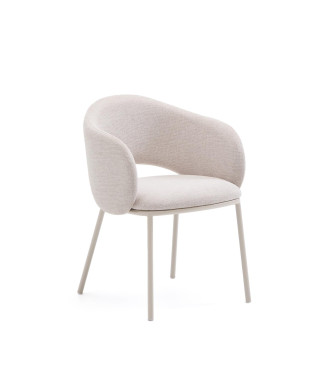 Maina chair in beige with steel legs and beige finish FSC Mix Credit