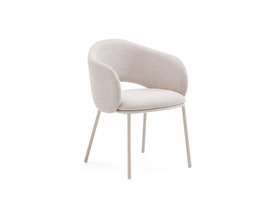 Maina chair in beige with steel legs and beige finish FSC Mix Credit