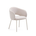 Maina chair in beige with steel legs and beige finish FSC Mix Credit