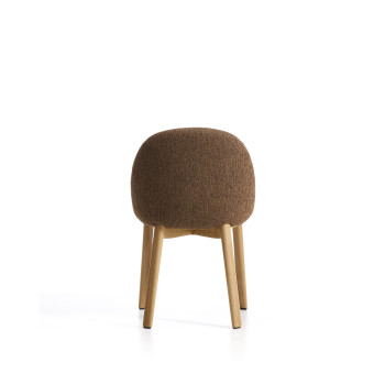 Meila chair in terracotta chenille and solid oak legs with a natural finish