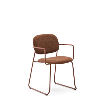 Meli chair in terracotta chenille and terracotta metal frame FSC Mix Credit