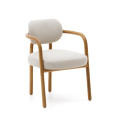 Melqui beige chair made of solid oak wood with a natural finish