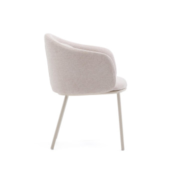Beige Minda chair with steel legs and beige finish FSC Mix Credit