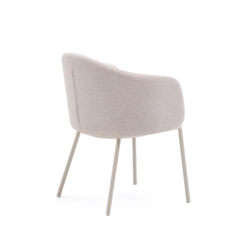 Beige Minda chair with steel legs and beige finish FSC Mix Credit