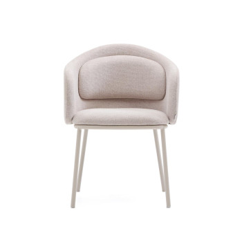 Beige Minda chair with steel legs and beige finish FSC Mix Credit