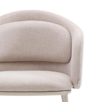 Beige Minda chair with steel legs and beige finish FSC Mix Credit