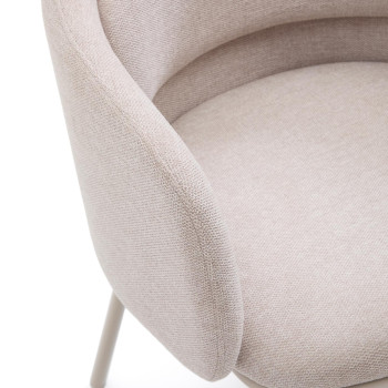 Beige Minda chair with steel legs and beige finish FSC Mix Credit