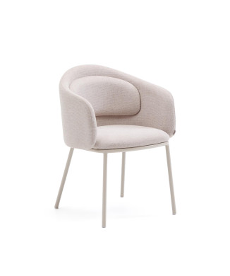 Beige Minda chair with steel legs and beige finish FSC Mix Credit