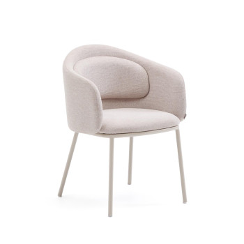 Beige Minda chair with steel legs and beige finish FSC Mix Credit