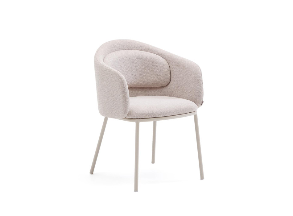 Beige Minda chair with steel legs and beige finish FSC Mix Credit