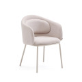 Beige Minda chair with steel legs and beige finish FSC Mix Credit