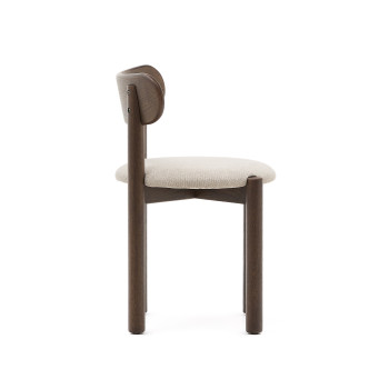 Nebai chair in brown chenille with solid oak frame and walnut finish FSC MIX Credit