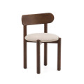Nebai chair in brown chenille with solid oak frame and FSC MIX walnut finish