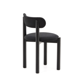 Nebai chair in black chenille with solid oak frame, black finish FSC MIX Credit