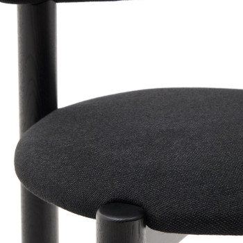 Nebai chair in black chenille with solid oak frame, black finish FSC MIX Credit