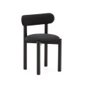 Nebai chair in black chenille with solid oak frame, black finish FSC MIX Credit