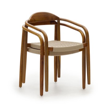 Nina chair in solid acacia wood with walnut finish