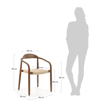 Nina chair in solid acacia wood with walnut finish
