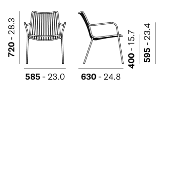 NOLITA LOUNGE 3659 CHAIR WITH ARMRESTS, CUSHION 3659.3 PEDRALI