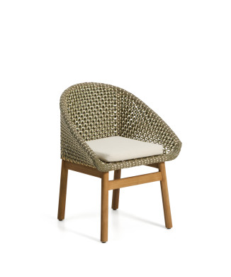 Olbia chair in synthetic rattan and 100% FSC teak solid wood