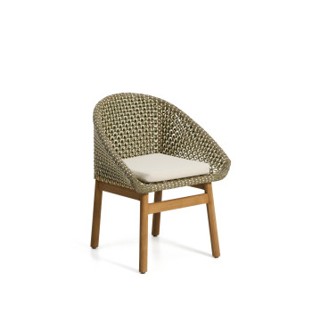 Olbia chair in synthetic rattan and 100% FSC teak solid wood