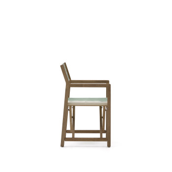 Vilara folding outdoor chair with green and beige stripes made of 100% FSC solid acacia wood.