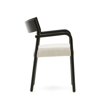 Falconera chair with removable cover in solid oak wood with black finish FSC Mix Credit