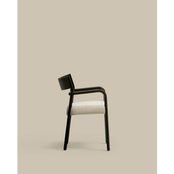 Falconera chair with removable cover in solid oak wood with black finish FSC Mix Credit