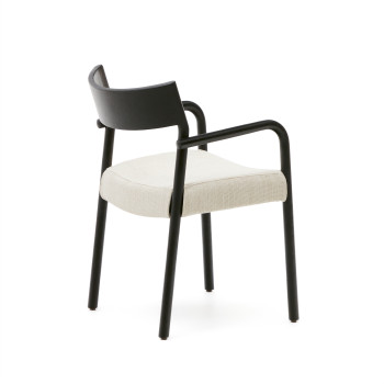 Falconera chair with removable cover in solid oak wood with black finish FSC Mix Credit