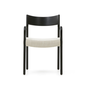 Falconera chair with removable cover in solid oak wood with black finish FSC Mix Credit
