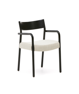 Falconera chair with removable cover in solid oak wood with black finish FSC Mix Credit
