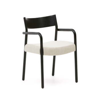 Falconera chair with removable cover in solid oak wood with black finish FSC Mix Credit