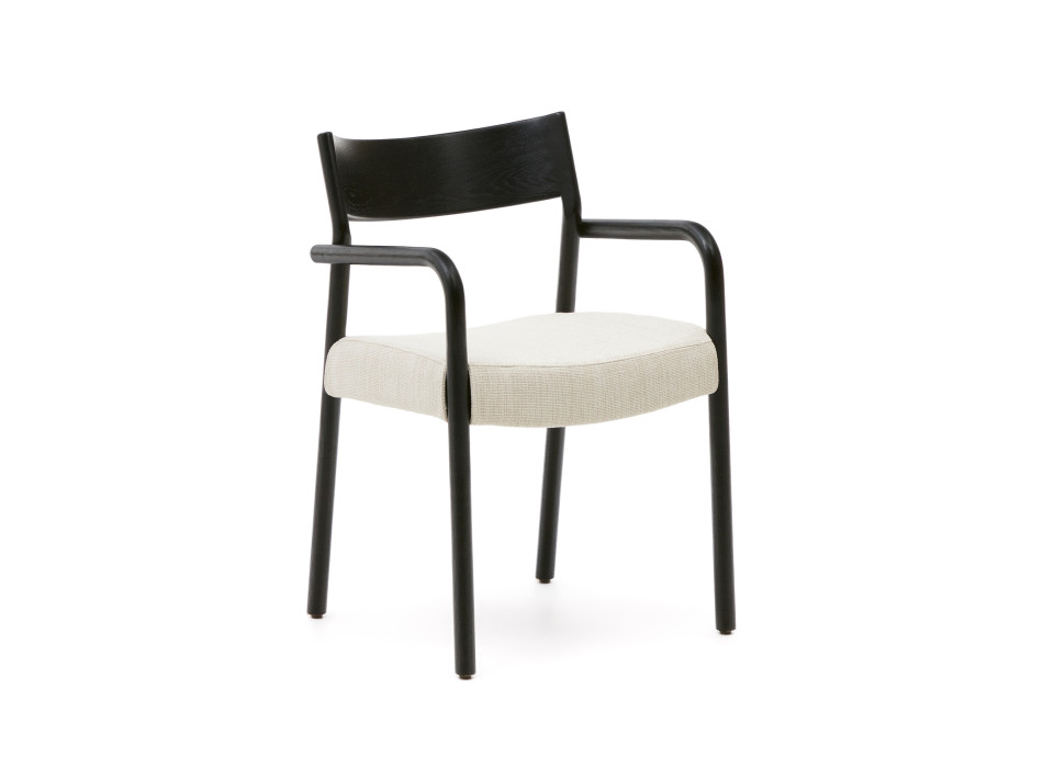 Falconera chair with removable cover in solid oak wood with black finish FSC Mix Credit