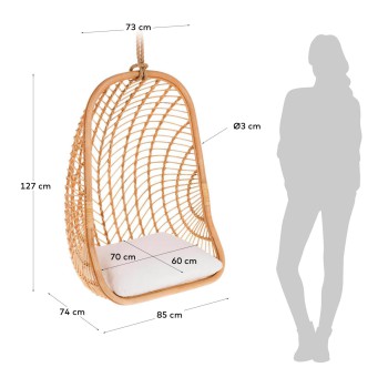 Ekaterina hanging chair in rattan