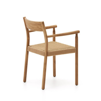 Yalia chair in solid FSC 100% oak wood with a natural finish and a rope seat.