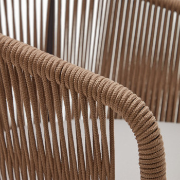 Yanet chair in beige rope and galvanized steel legs