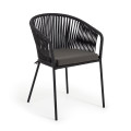 Yanet chair in black rope and galvanized steel legs PROMO