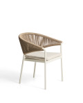 Zuara chair in ecru aluminum and brown synthetic rope