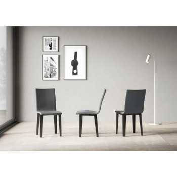 Chairs - Armida chair with anthracite legs and white cushion 01 (conical legs)