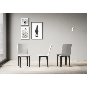 Chairs - Armida chair with anthracite legs and white cushion 01 (conical legs)