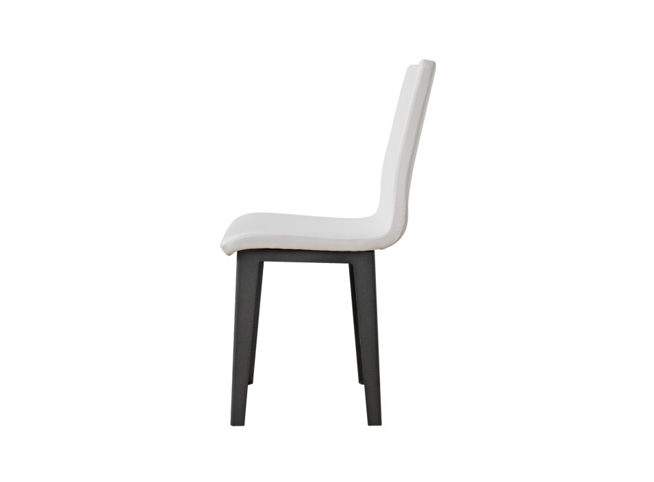 Chairs - Armida chair with anthracite legs and white cushion 01 (conical legs)