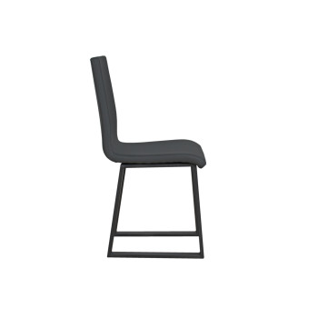 Chairs - Baffy chair with anthracite legs and white cushion 01 (Tecno type)