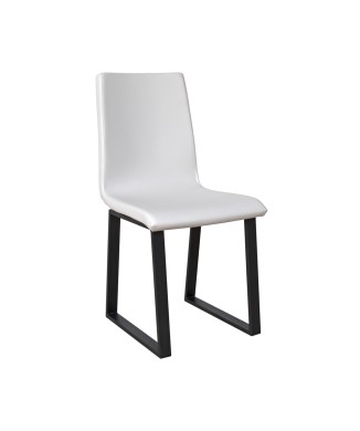 Chairs - Baffy chair Anthracite legs cushion White 01 (Tecno type)