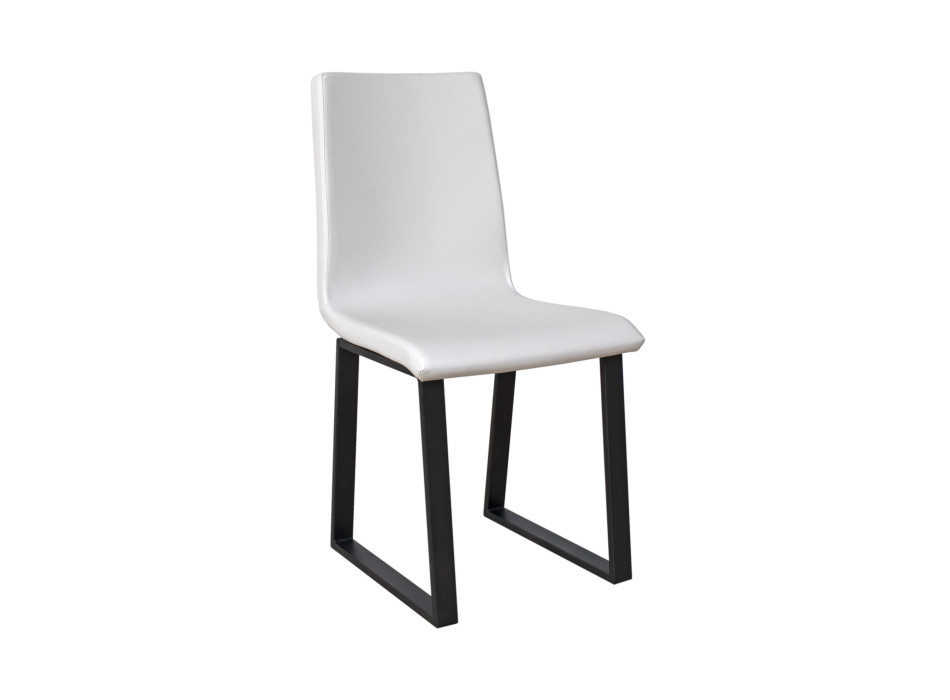 Chairs - Baffy chair with anthracite legs and white cushion 01 (Tecno type)