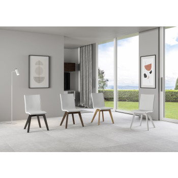 Chairs - Trudy chair with white legs and white cushion 01